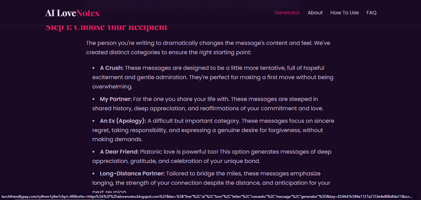 Generated Love Letter Example